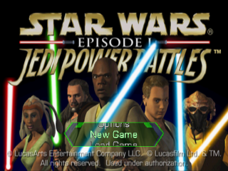 Star Wars Episode I The Phantom Menace title screen for Playstation